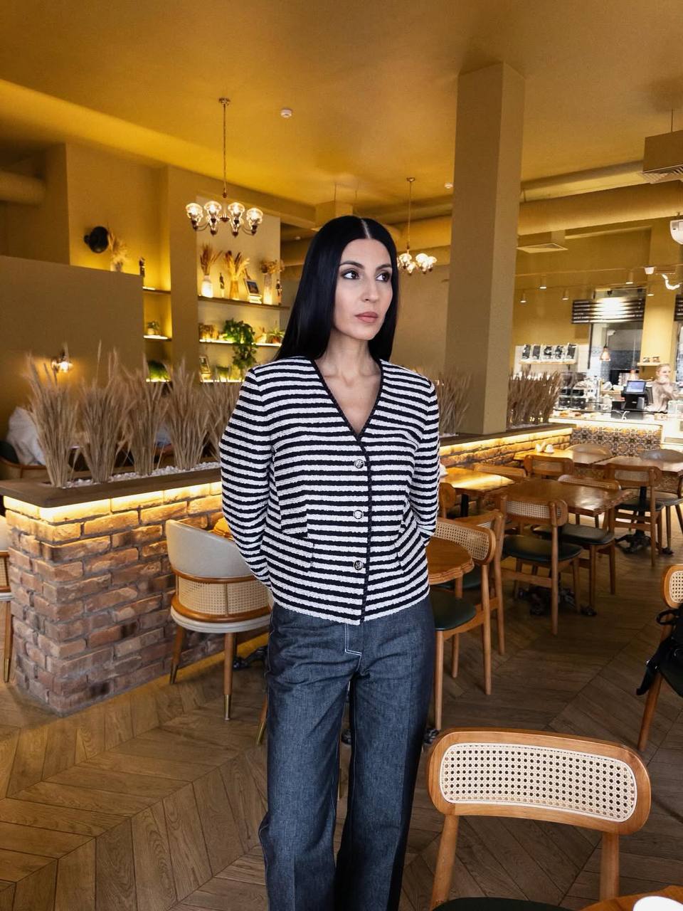 Принт полоска и жакет Elema — 